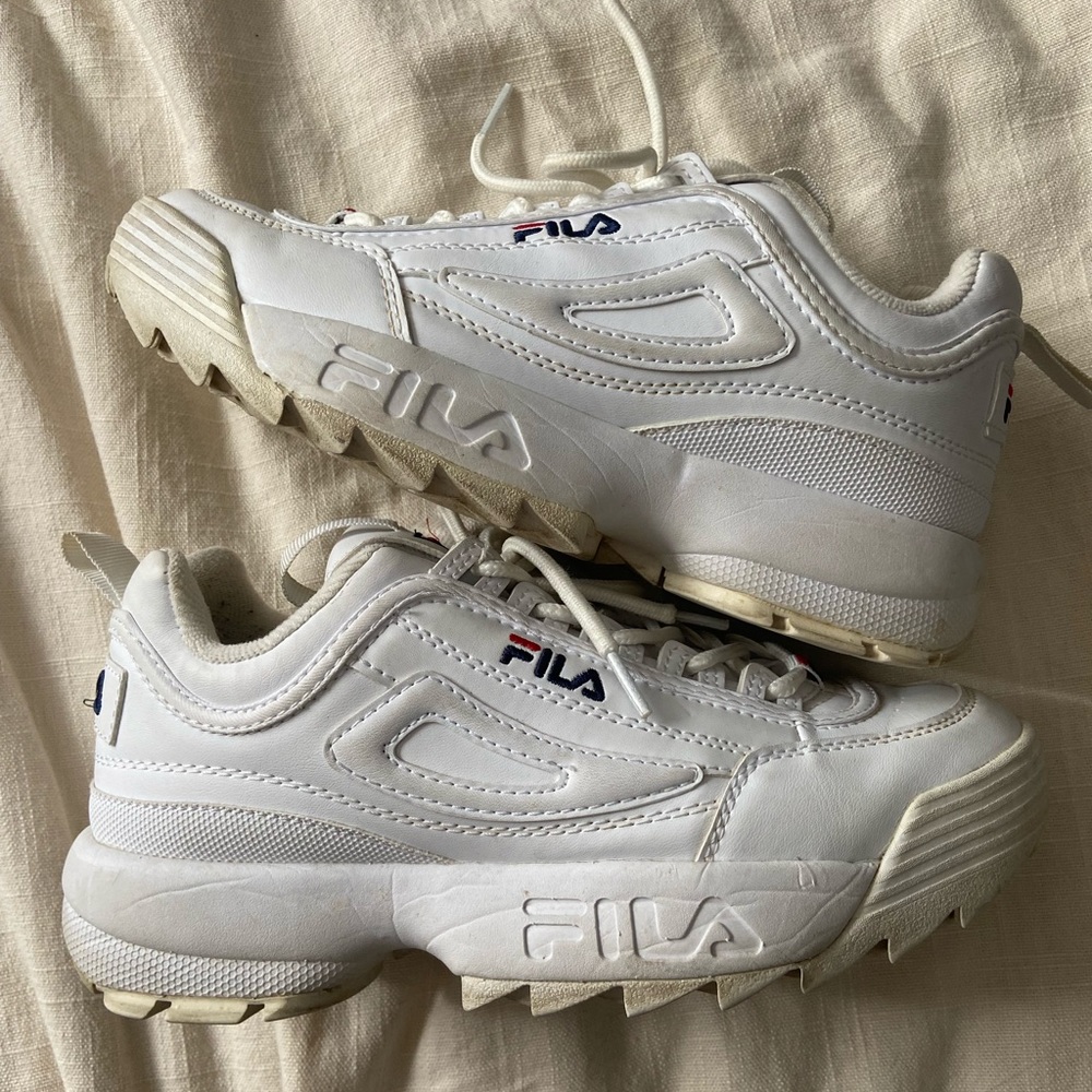 White Fila Disruptor
